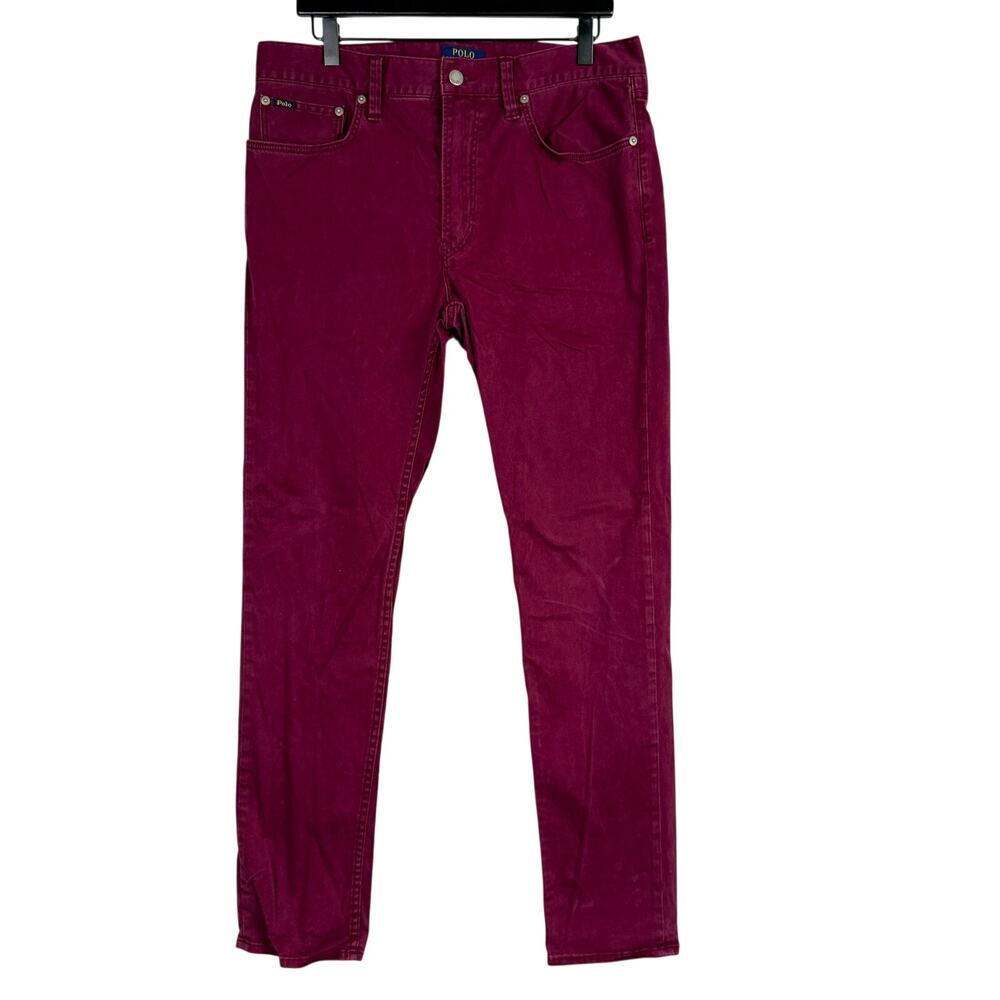 Polo Ralph Lauren Mens Maroon Red Jeans Slim Leg - 33/32 33x32